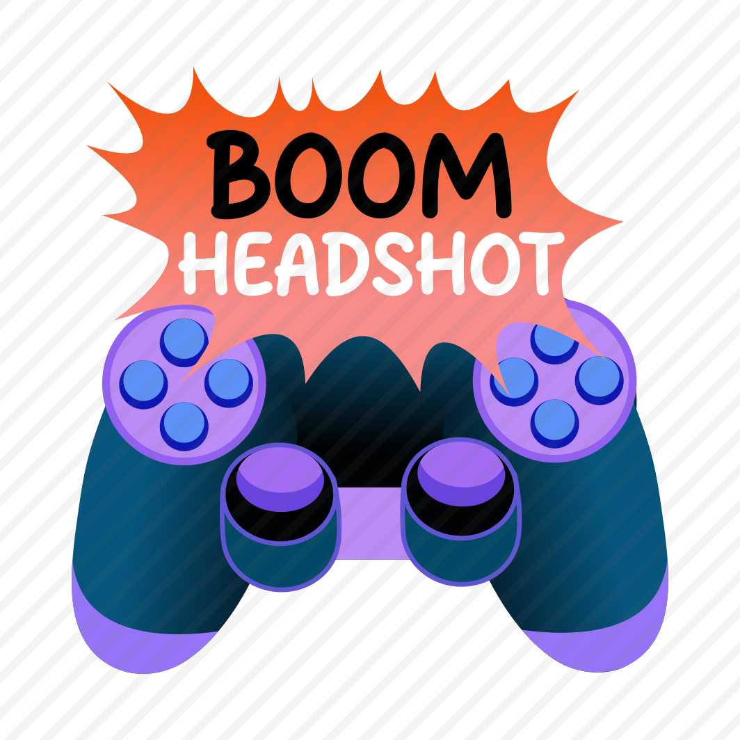 Headshot, Joystick, Joypad, Gaming, Typography, preview