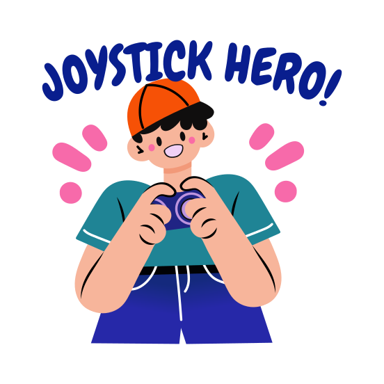 Joystick Gamer, Controller, Gamepad, Playing, Character illustration