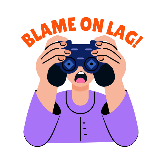 Lagging, Controllers, Gaming, Character, Typography, illustration