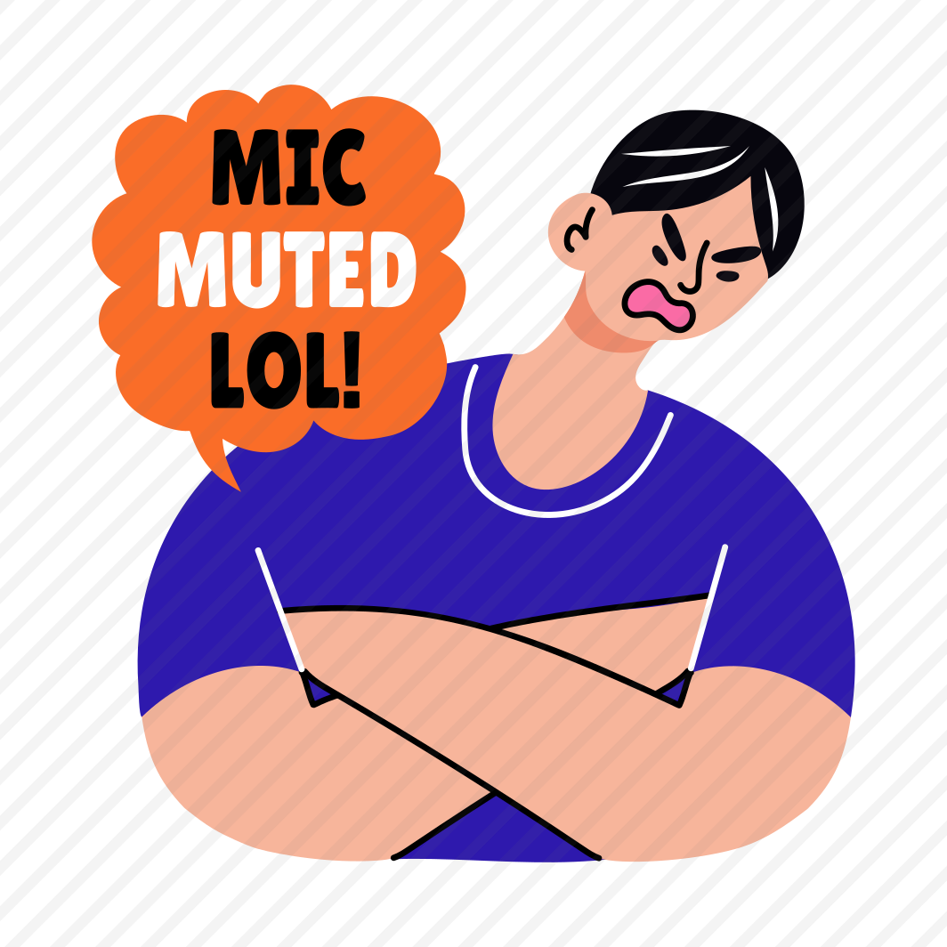 Muted Mic, Angry, Frustration, Character, Typography, preview