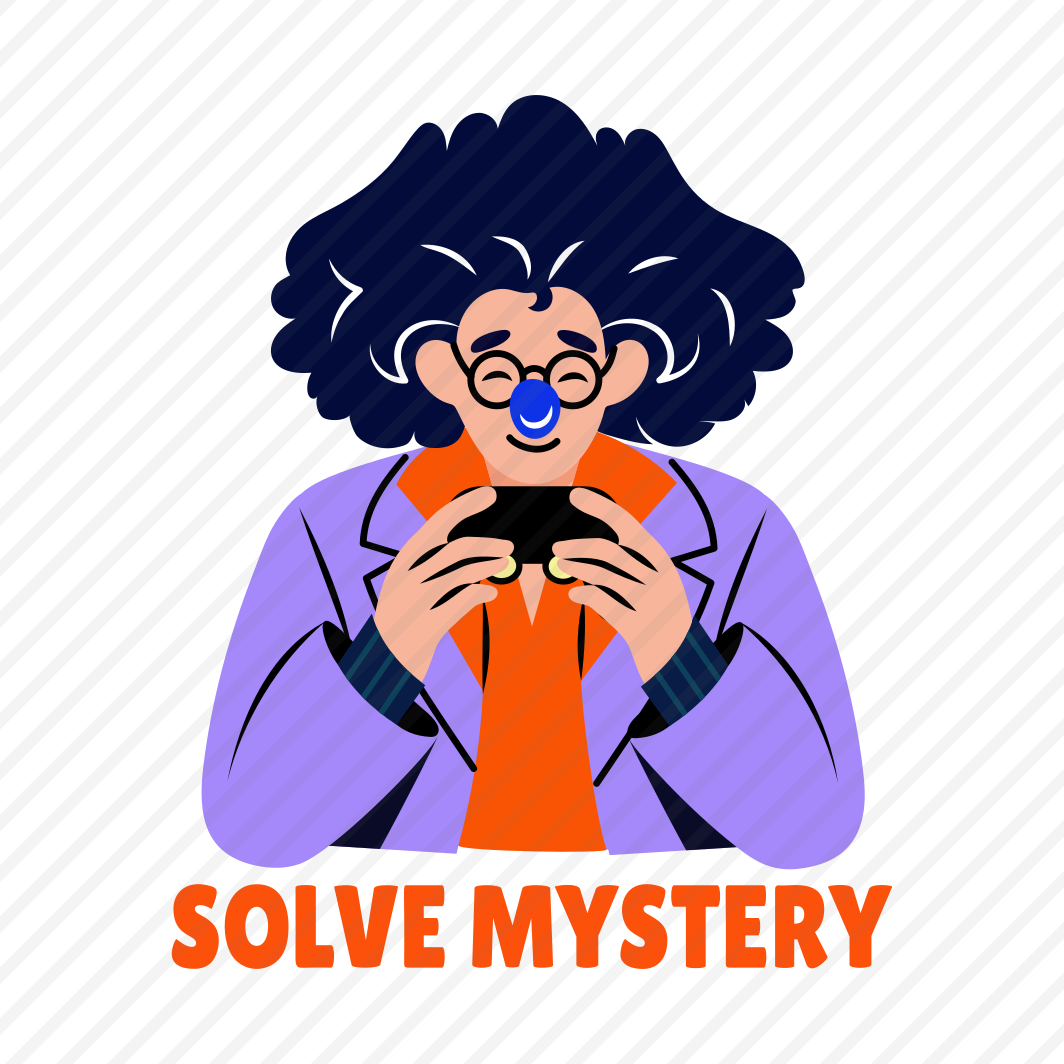 Mystery Solve, Gamepad Gaming, Character, Typography preview