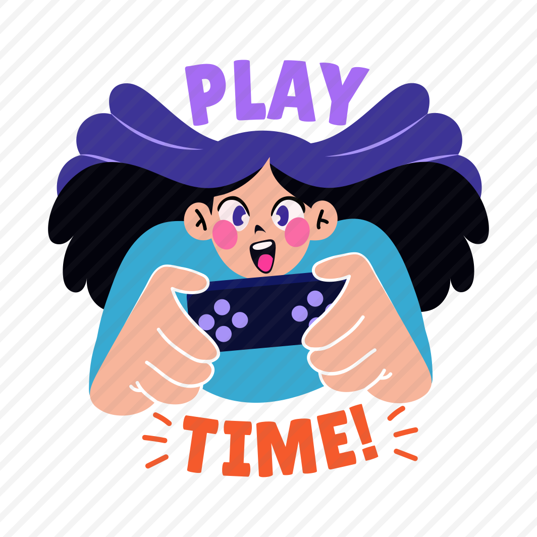 Play Time, Joypad, Gaming, Character, Typography, preview