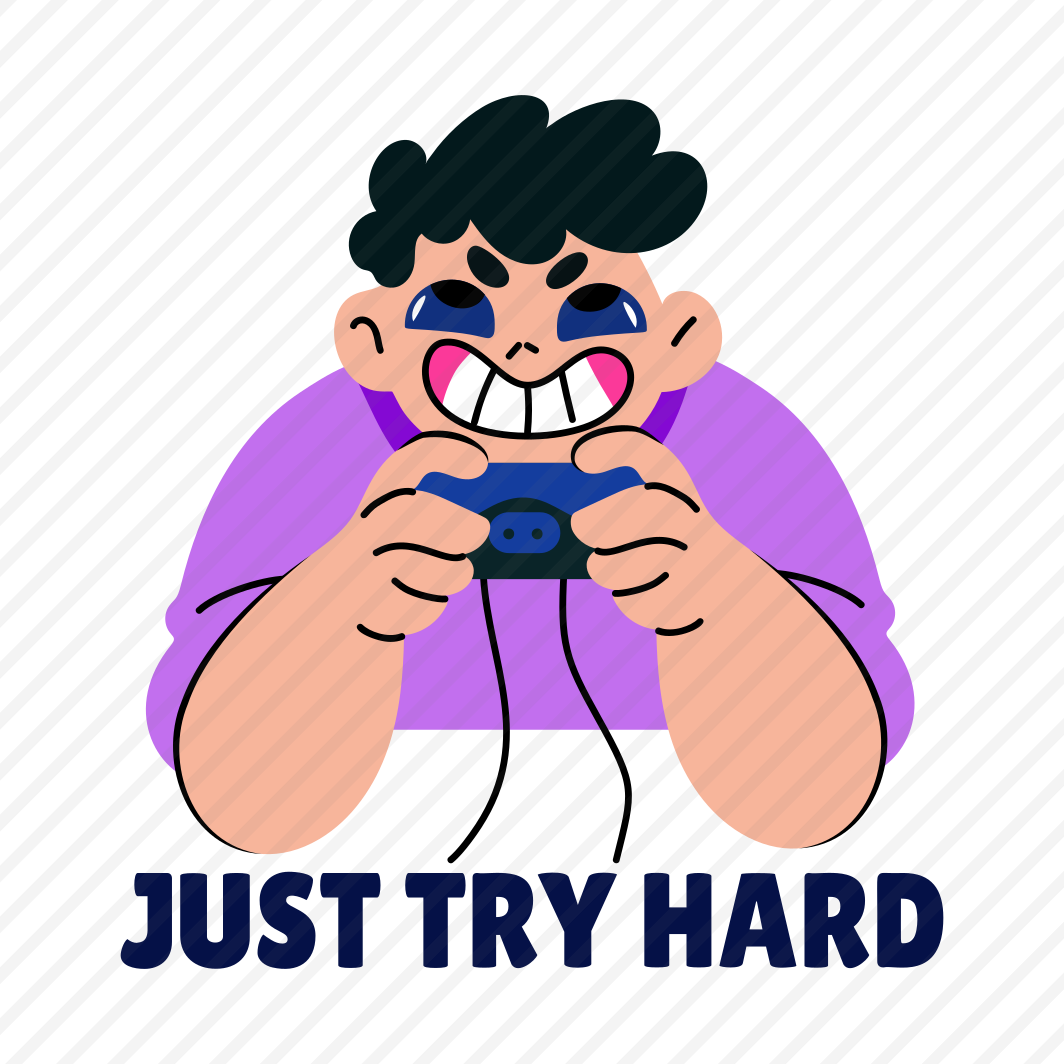 Playing Game, Controller, Gamepad, Character, Typography preview