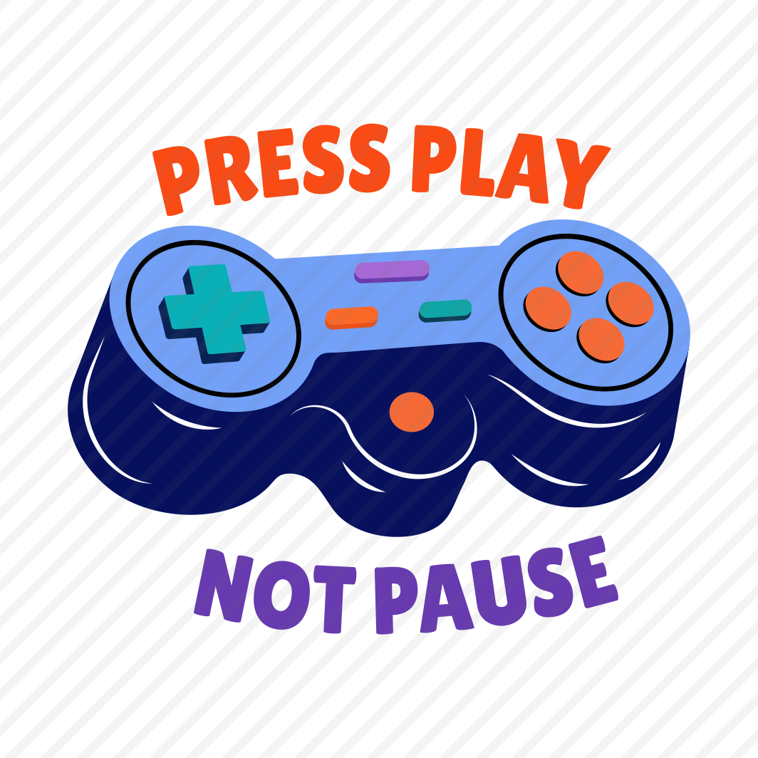 Press Play, Joypad, Controller, Joystick, Typography, preview