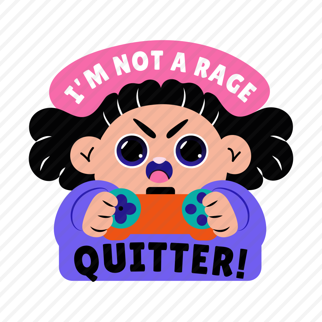 Quitter, Gamepad, Controller, Character, Playing, Typography preview