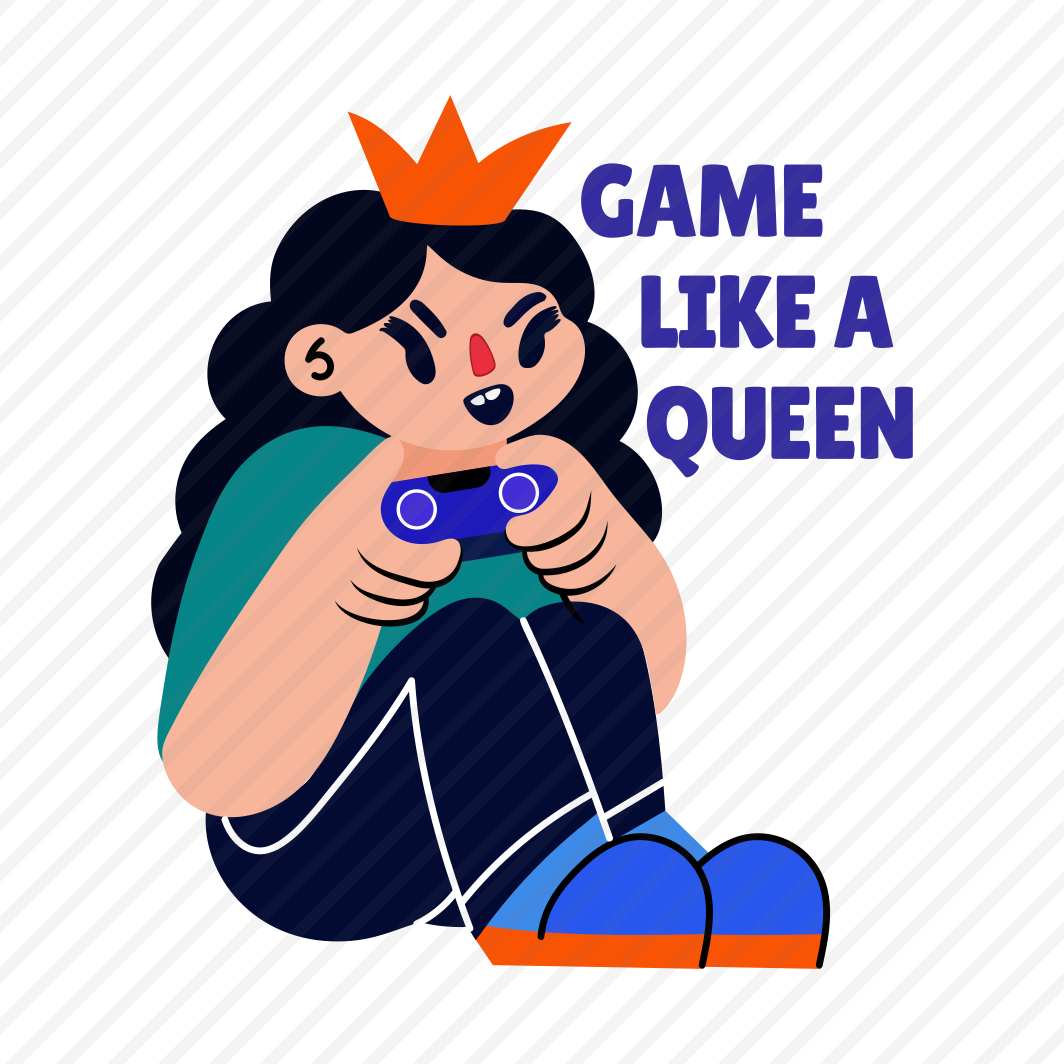 Royal Gamer, Controller, Gaming, Character, Typography, preview