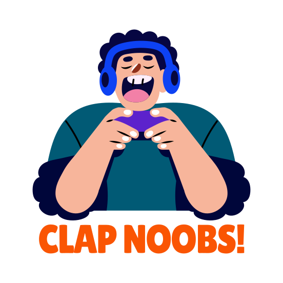 Screaming, Playing, Gamepad, Character, Typography illustration