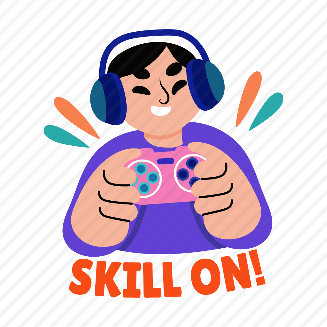Skill On, Gamepad, Gaming, Character, Typography, preview