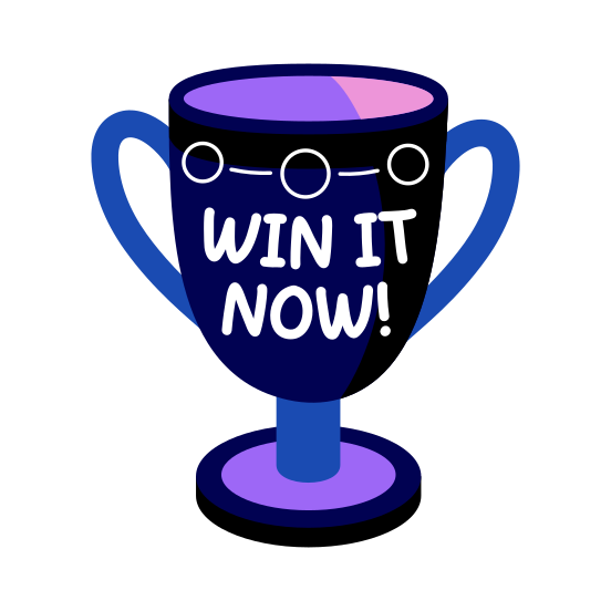 Trophy Cup, Prize, Award, Gaming, Typography, illustration
