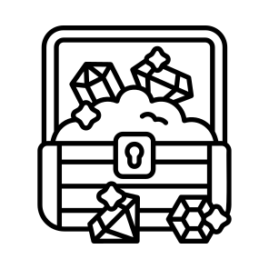    Chest + Jewellery + Sparkle icon