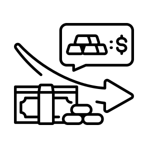    Gold Price Down icon