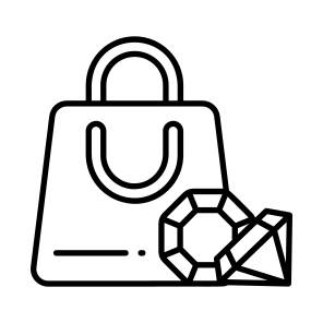    Shopping Bag + Jewelry icon