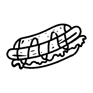 Hotdog, Snack, Food, Meal, Sausage, Bun, Fast, Grill, Sandwich, Delicious icon
