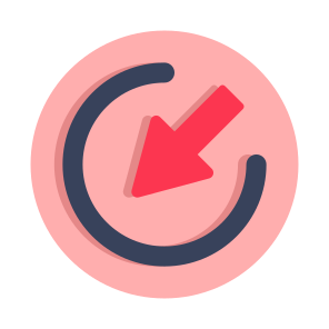 Downward Left Corner Arrow, Arrowhead, Pointing Arrow, Directional Arrow, Navigation Arrow icon