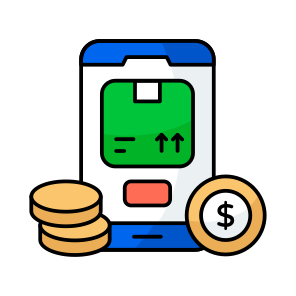 Mobile Parcel, Mobile Package, Online Package, Mobile Delivery, Phone Parcel icon