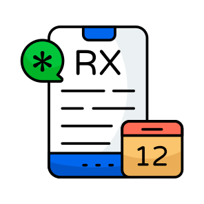 Mobile Prescription, Medical Report, Rx, Medical Instruction, Medical Recommendation icon