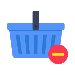 Grocery Basket, Bucket, Remove From Basket, Shopping Cart, Commerce icon