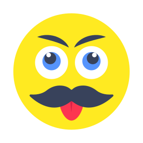 Emoji, Emoticon, Emotag, Smiley, Mustache Face icon