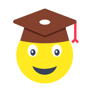 Graduate Emoji, Emoticon, Emotag, Smiley, Face Expression icon