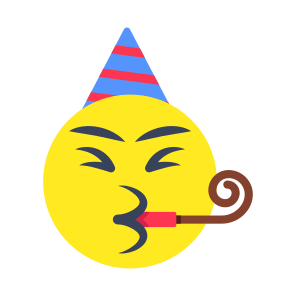 Party Emoji, Emoticon, Emotag, Smiley, Face Expression icon