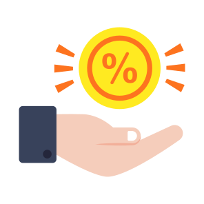 Percentage Care, Percent Care, Discount Care, Sale Care, Offer Care icon