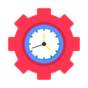 Time Setting, Time Management, Time Development, Time Cogwheel, Time Gear icon