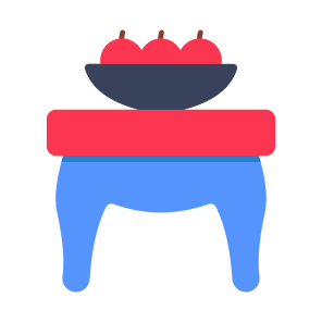 Side Table, Nightstand, Furniture, Drawer Table, Bed Stand, Icons icon