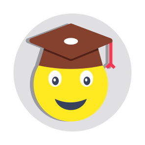 Graduate Emoji, Emoticon, Emotag, Smiley, Face Expression icon