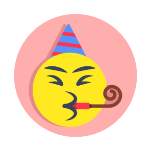 Party Emoji, Emoticon, Emotag, Smiley, Face Expression icon