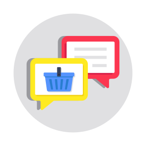Shopping Chat, Shopping Message, Shopping Communication, Shopping Conversation, Shopping Discussion icon