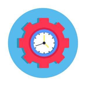 Time Setting, Time Management, Time Development, Time Cogwheel, Time Gear icon