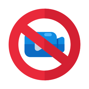 No, Cam, Camera, Camcorder, Photography, Icon, Vector, Flat, Slash, icon