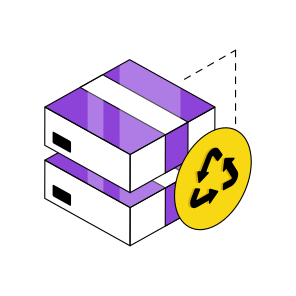 Parcel Recycling, Parcel Reprocess, Package Recycling, Package Reprocess, Logistic Delivery  icon