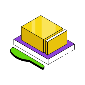 Cheese Block, Butter Block, Dairy Product, Food, Edible  icon