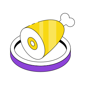 Drumstick, Ham, Fast Food, Junk Meal, Edible  icon