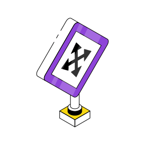 Direction Board, Four Direction Arrows, Signboard, Info Board, Guideboard  icon