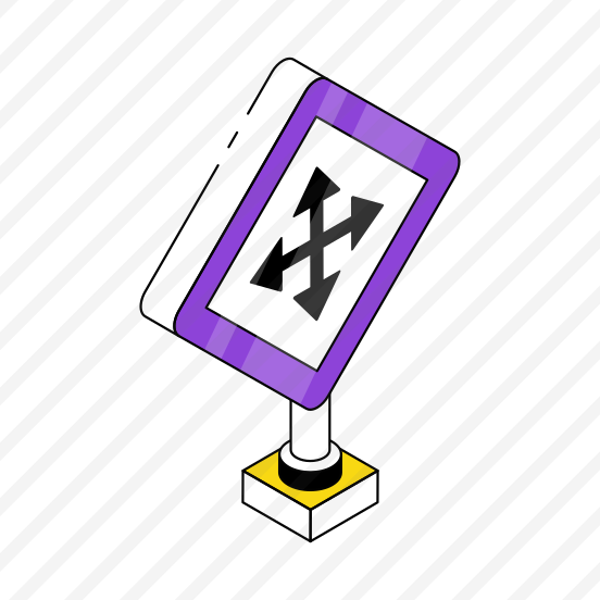 Direction Board, Four Direction Arrows, Signboard, Info Board, Guideboard  preview