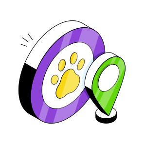 Veterinary Clinic Location, Animal Footprint Direction, Gps, Navigation, Veterinary Clinic Tracking  icon