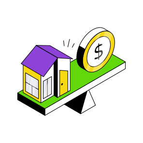 Home Vs Money, Home Balance, House Balance, Property Balance, Estate Balance  icon