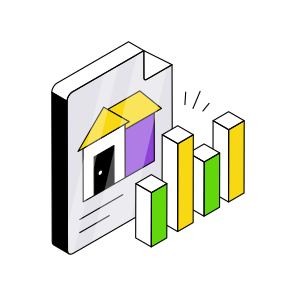 Property Analytics, Property Infographic, Property Statistics, Estate Analytics, Estate Report,  icon