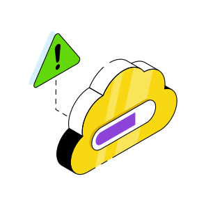 Cloud Loading Error, Cloud Alert, Cloud Warning, Cloud Caution, Cloud Problem  icon