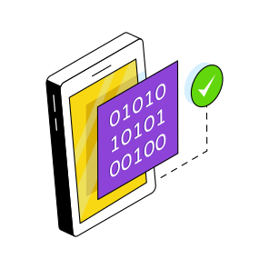 Mobile Binary Data, Mobile Binary Code, Digital Code, Online Coding, Numeric Code,  icon