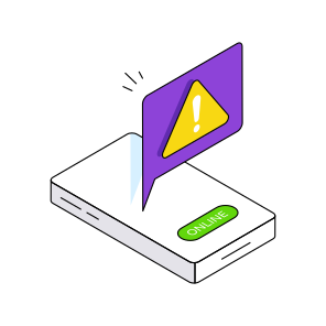 Mobile Chat Error, Mobile Alert, Mobile Warning, Mobile Caution, Mobile Problem  icon