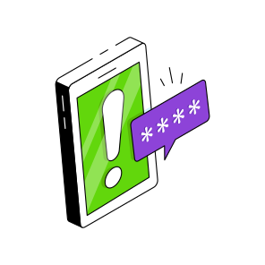 Mobile Password Error, Mobile Alert, Mobile Warning, Mobile Caution, Mobile Problem  icon