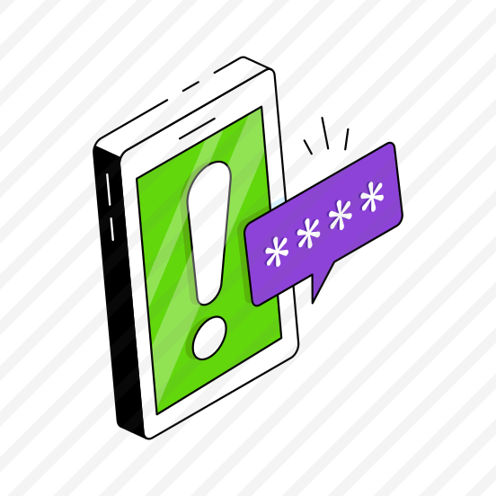 Mobile Password Error, Mobile Alert, Mobile Warning, Mobile Caution, Mobile Problem  preview