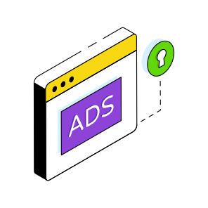 Secure Web Ad, Digital Ad, Online Ad, Online Advertising, Advertisement Website  icon