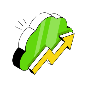 Cloud Analytics, Cloud Infographic, Cloud Statistics, Cloud Growth Chart, Cloud Graph,  icon