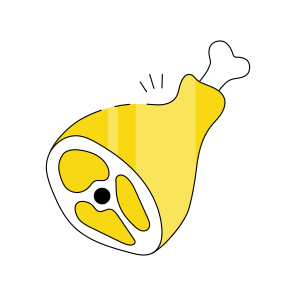 Drumstick, Ham, Fast Food, Junk Meal, Edible  icon