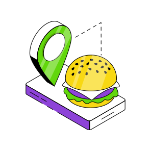 Food App, Mobile Burger Order, Mobile Burger Location, Burger Direction, Gps,  icon