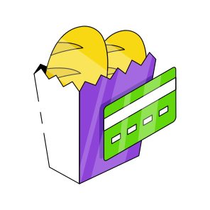 Food Payment, Card Payment, Digital Payment, Commerce, Secure Payment  icon